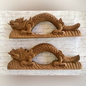 Carved Wooden Dragons